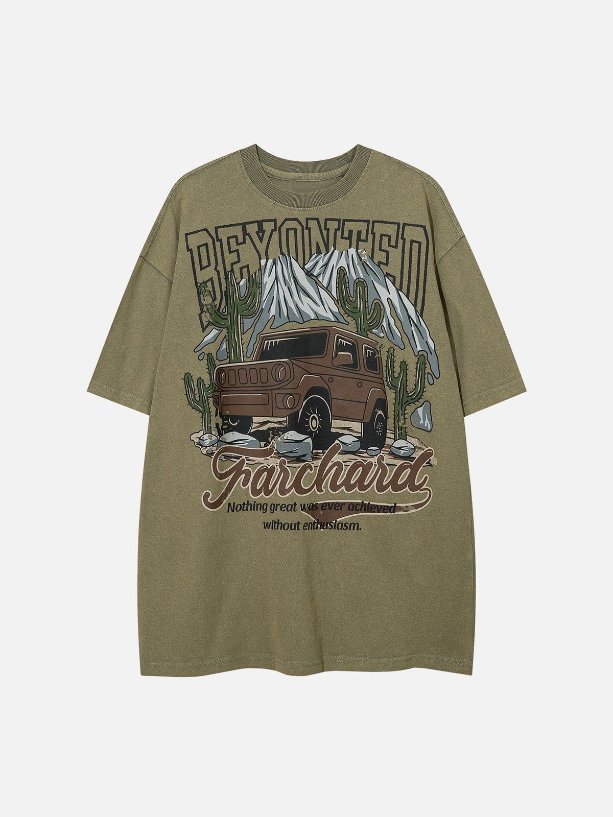 Car Print Washed Tee