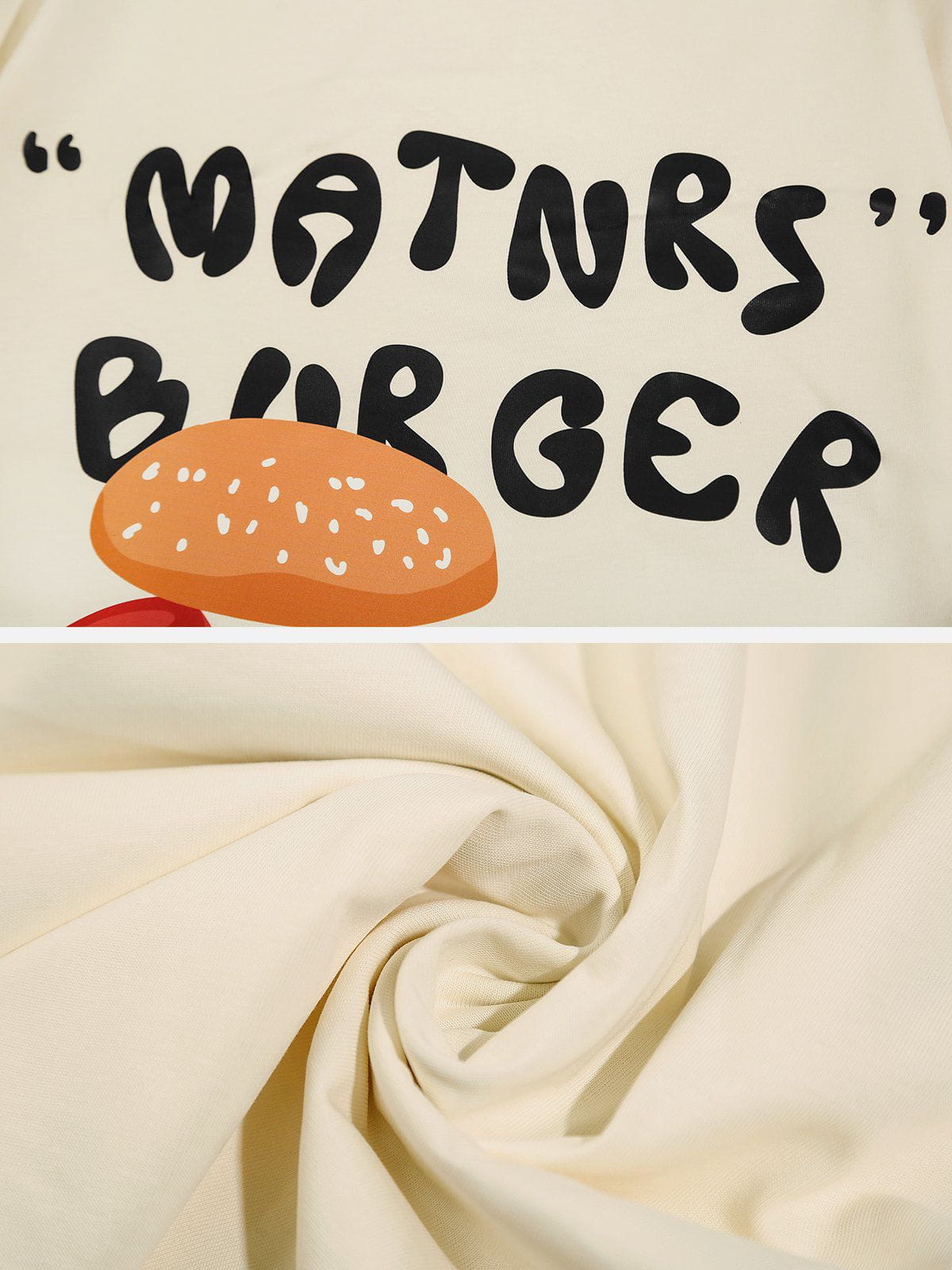 Cartoon Burger Print Tee