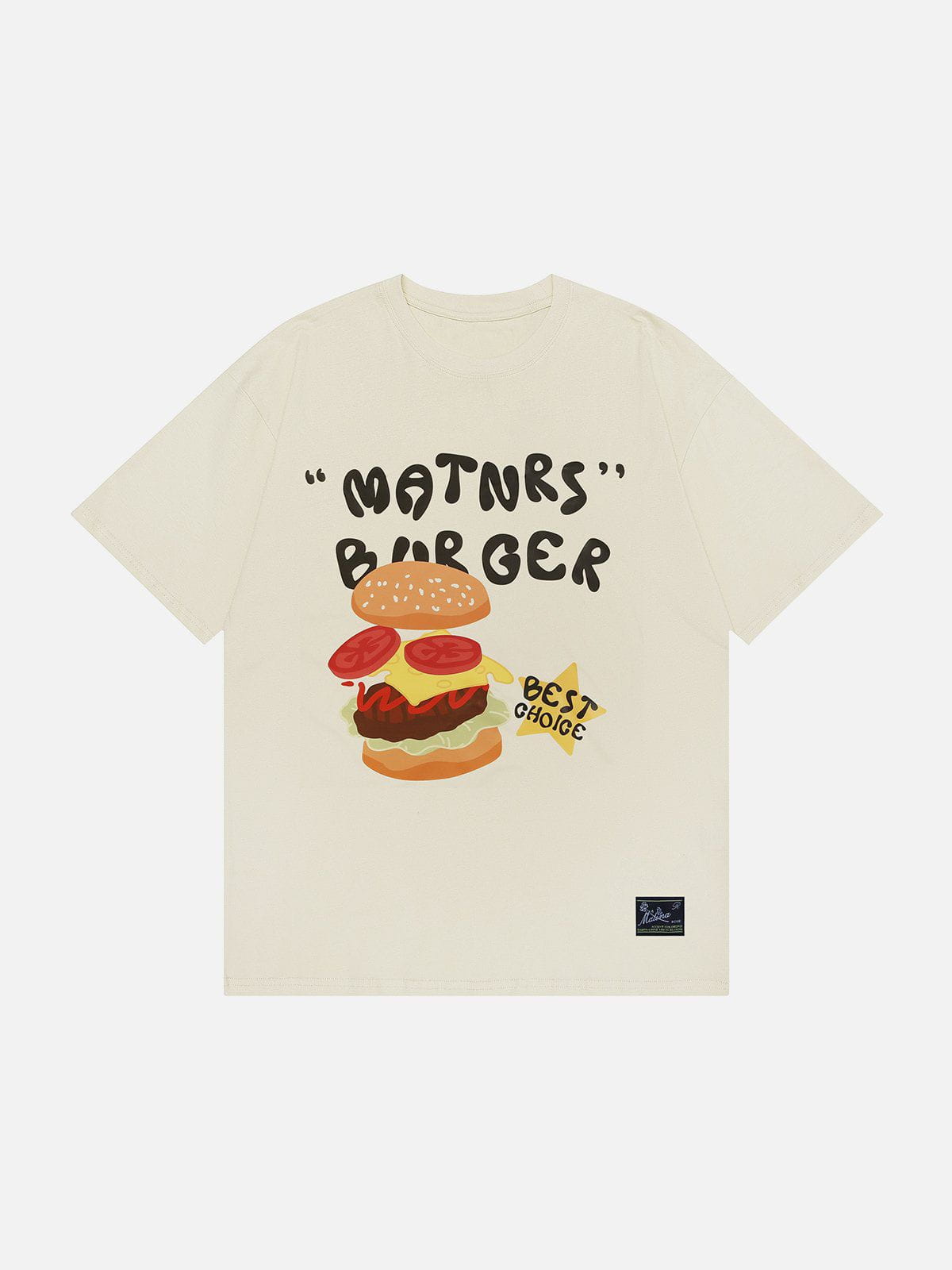 Cartoon Burger Print Tee