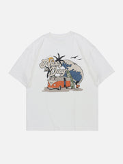 Cartoon Car Print Tee