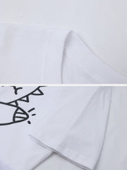 Cartoon Line Dinosaur Print Tee