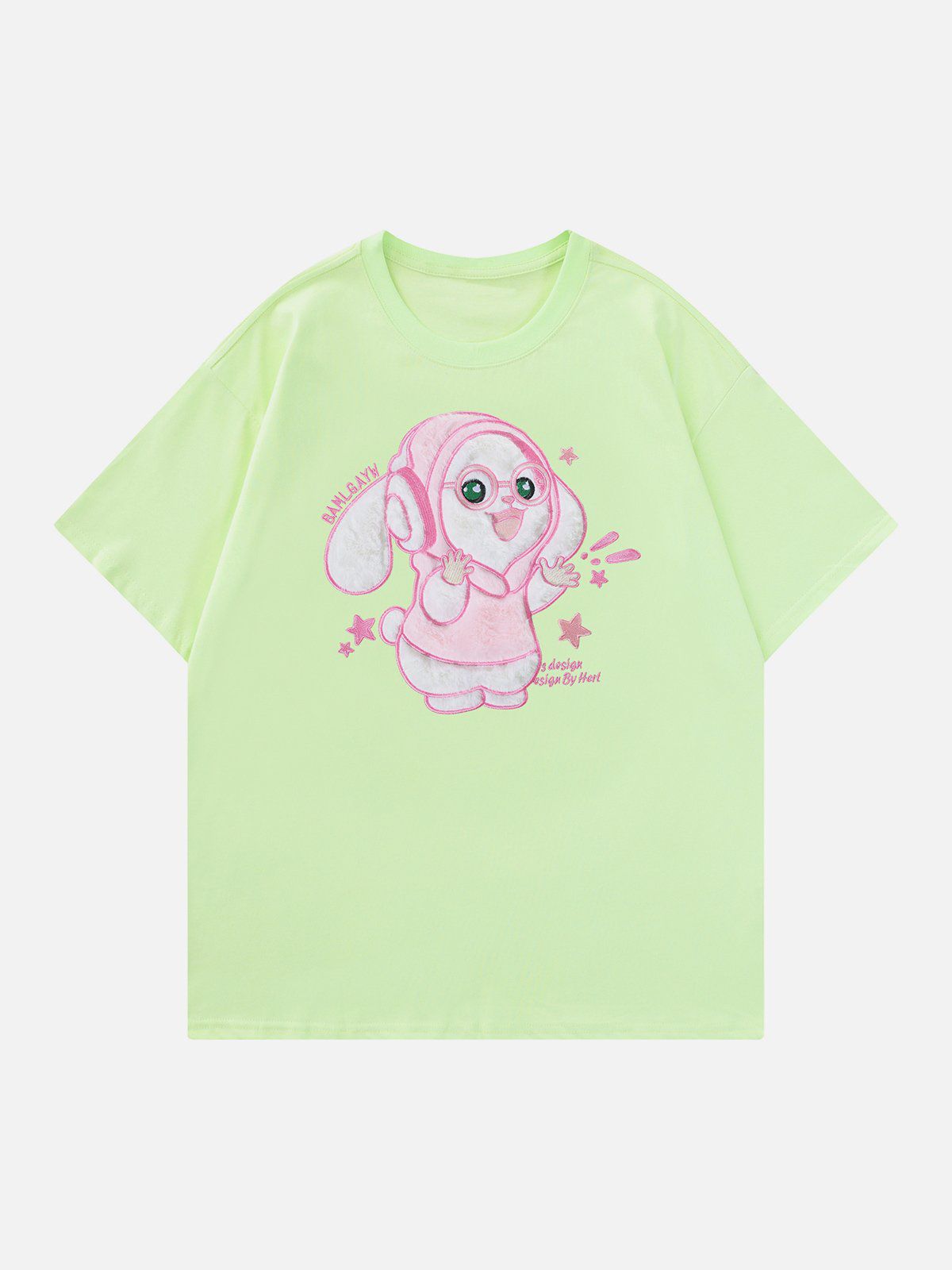 Cartoon Rabbit Embroidery Tee
