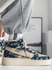 Chaussures de sport montantes à plateforme et motif fleur de cajou 