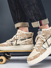 Chaussures de sport montantes à plateforme et motif fleur de cajou 