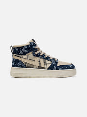 Chaussures de sport montantes à plateforme et motif fleur de cajou 