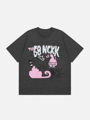T-shirt imprimé « Chat attrape une souris »