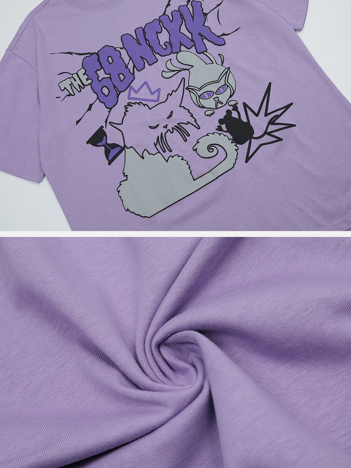 T-shirt imprimé « Chat attrape une souris »