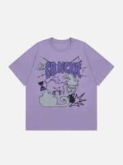 T-shirt imprimé « Chat attrape une souris »
