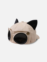 Cat Ears Aviator Glasses Baseball Hat