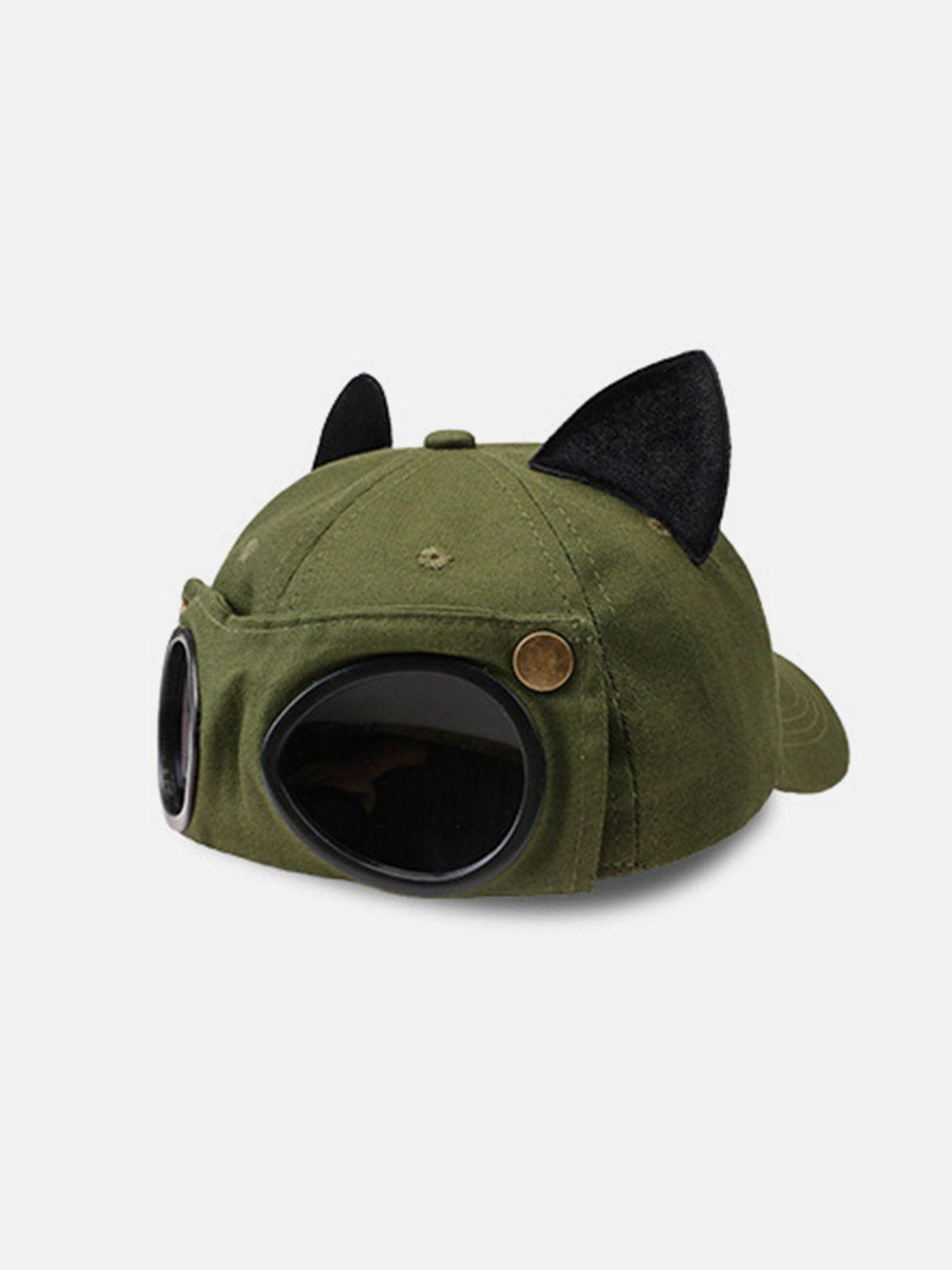 Cat Ears Aviator Glasses Baseball Hat