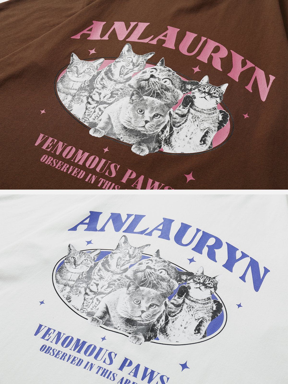T-shirt imprimé lettre Cat Element