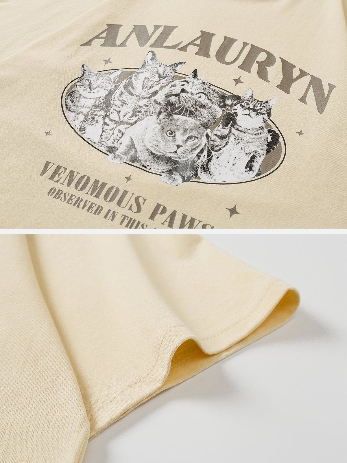T-shirt imprimé lettre Cat Element