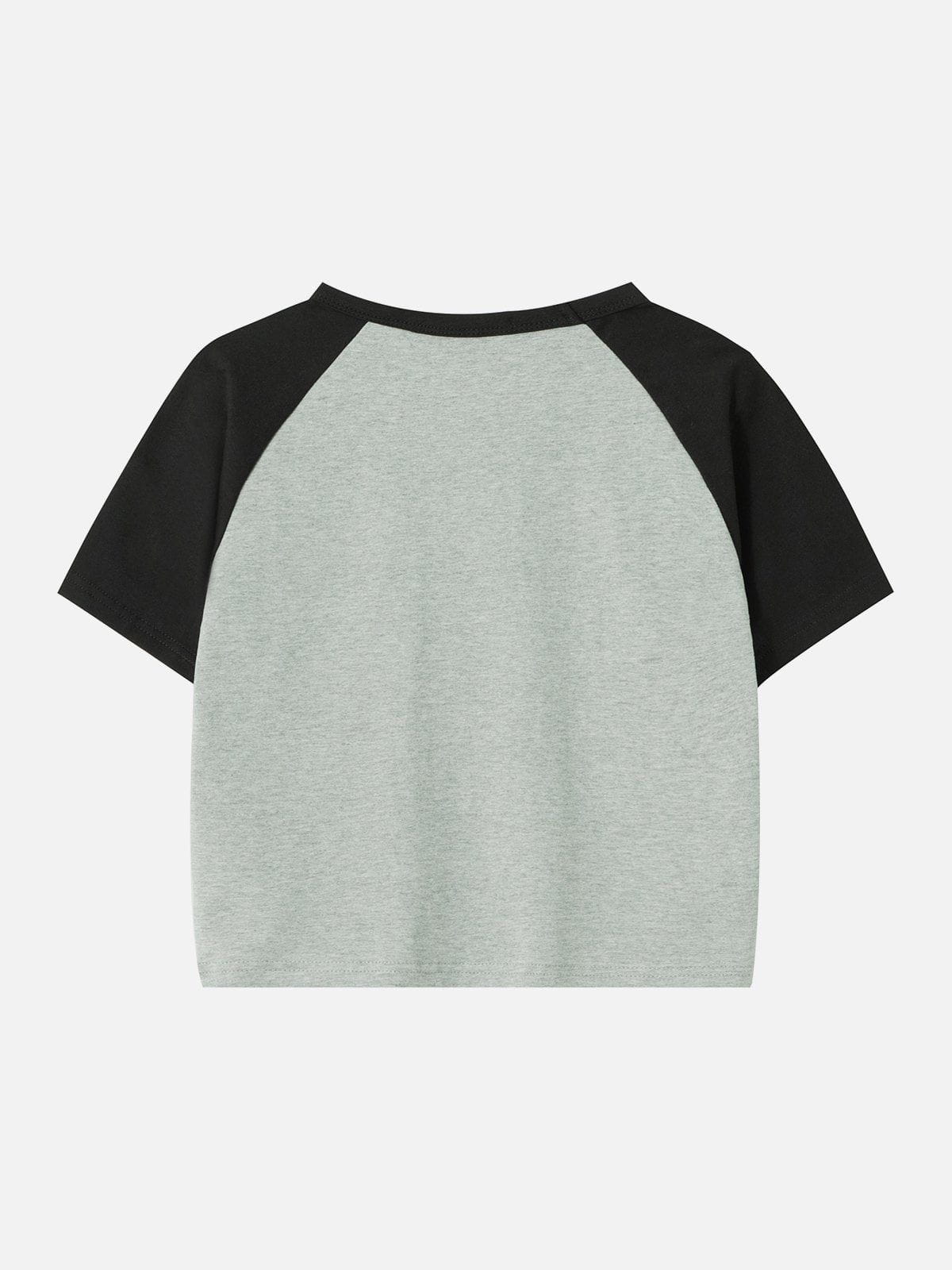 Cat Print Patchwork Regular Tee