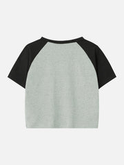 Cat Print Patchwork Regular Tee