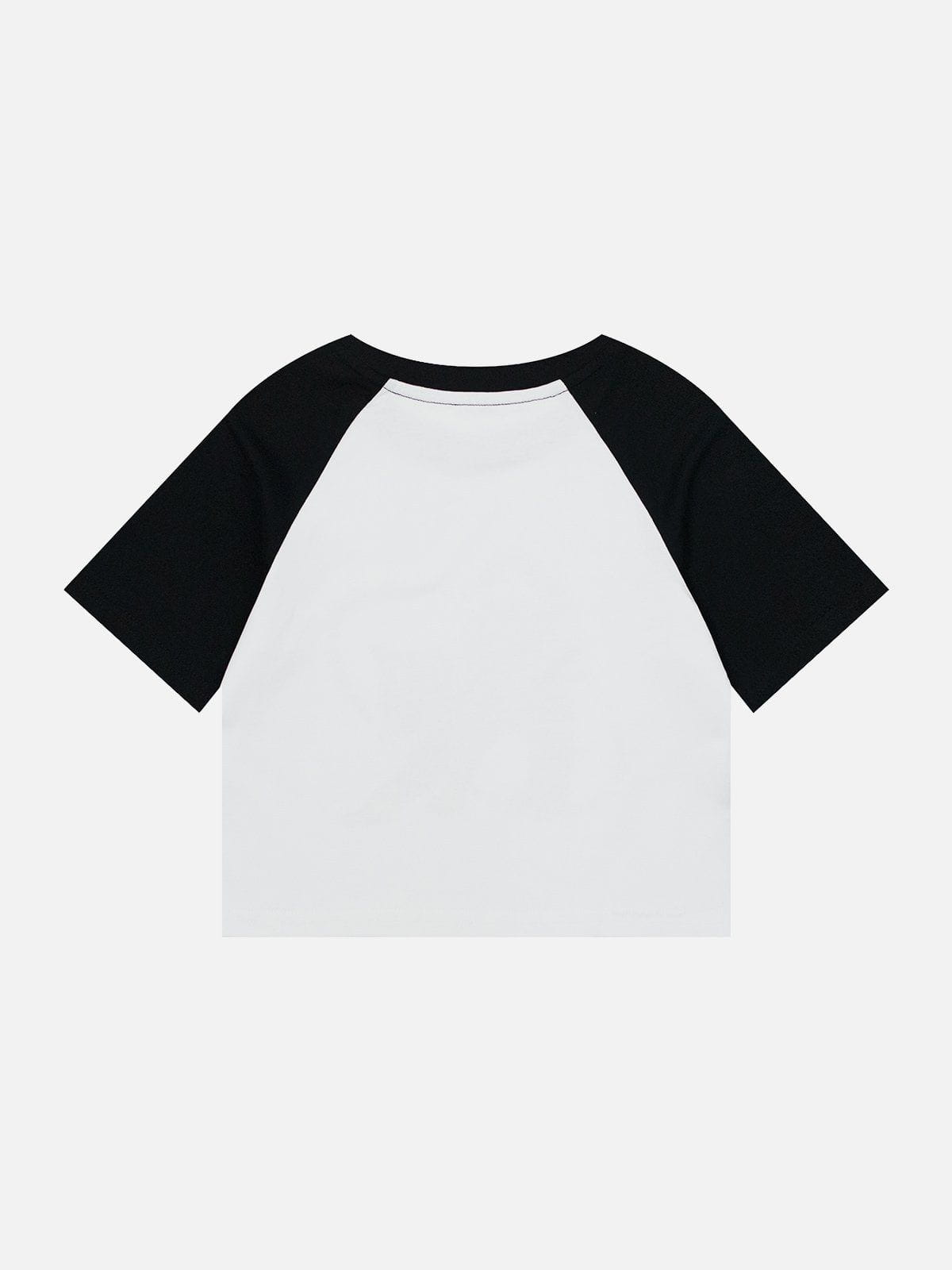 Cat Print Patchwork Tee