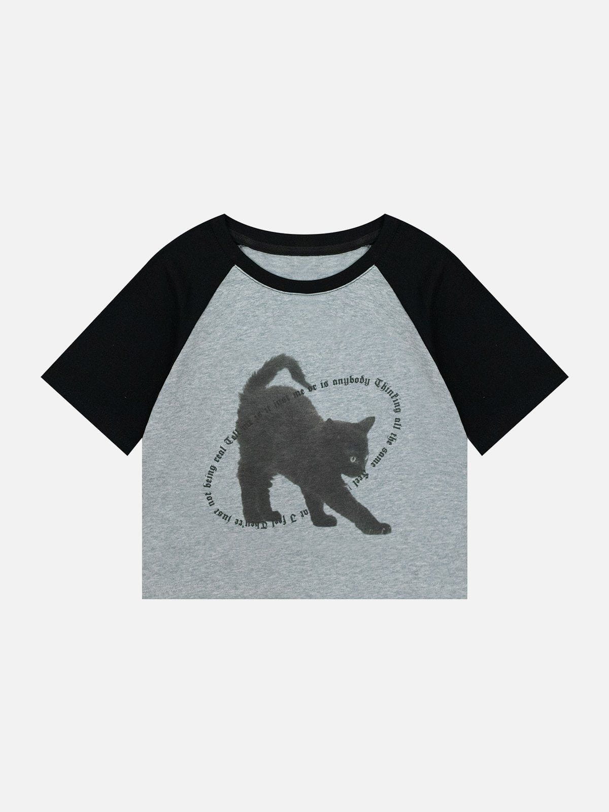 Cat Print Patchwork Tee