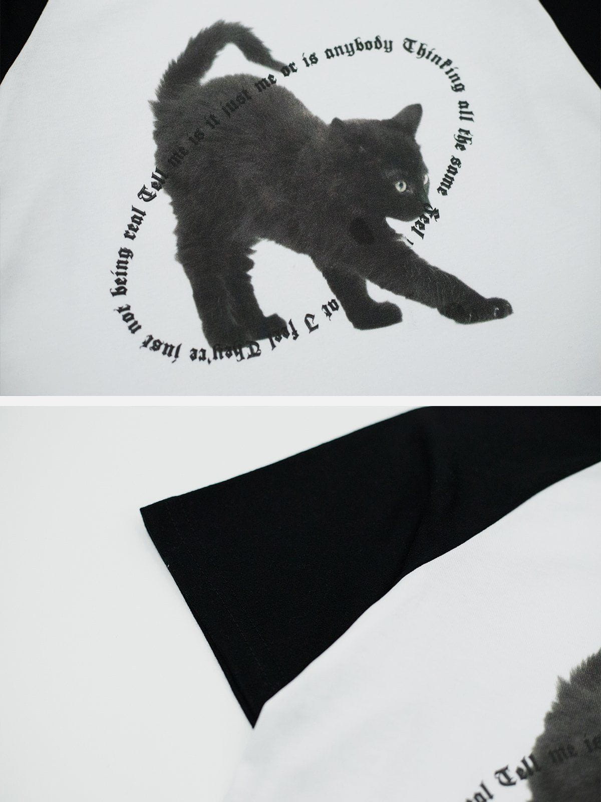 Cat Print Patchwork Tee
