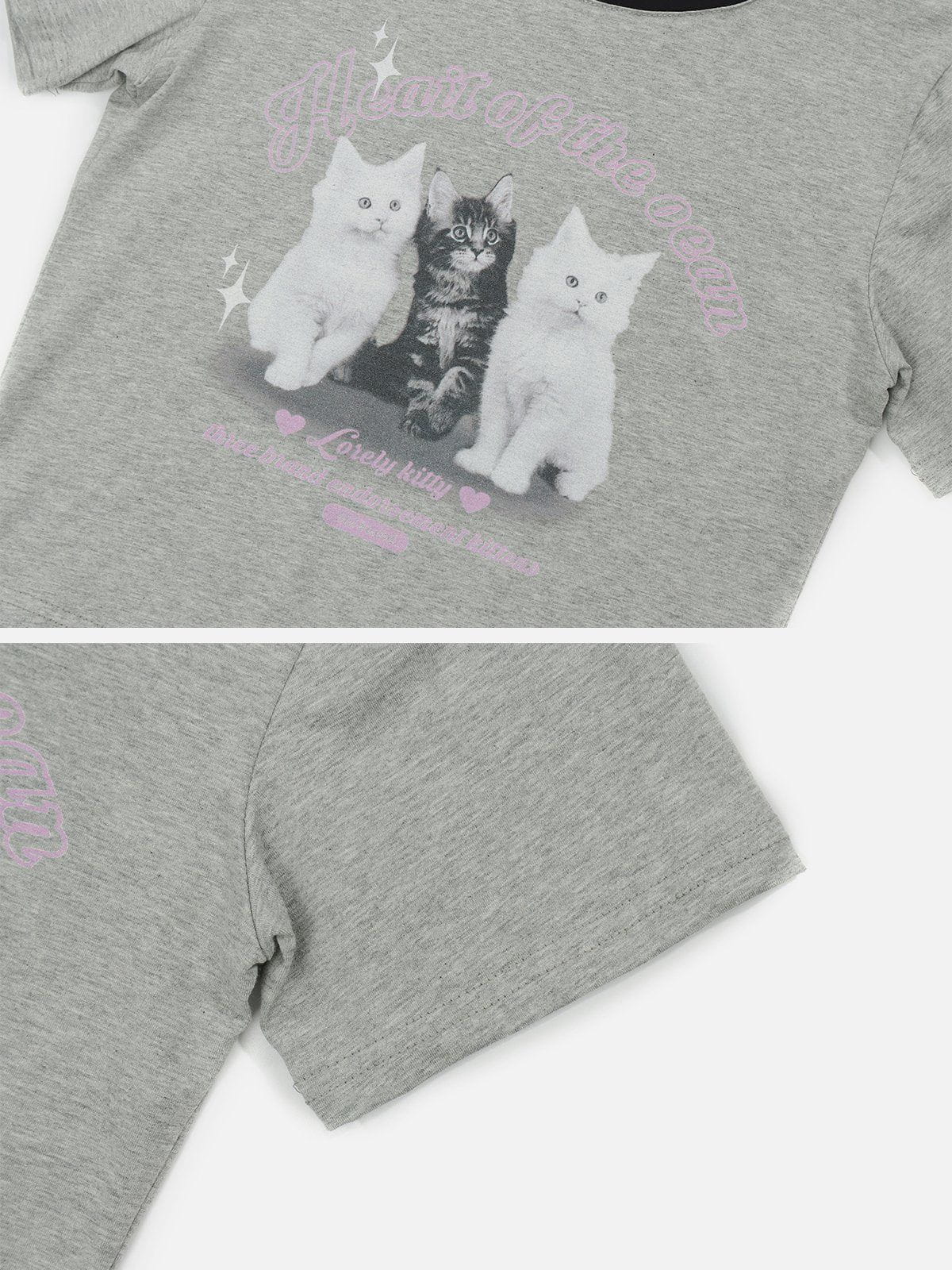 T-shirt étoile à imprimé chat