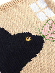 Cat and Butterfly Knit Bag