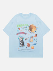 T-shirt imprimé puzzle avec images de chats