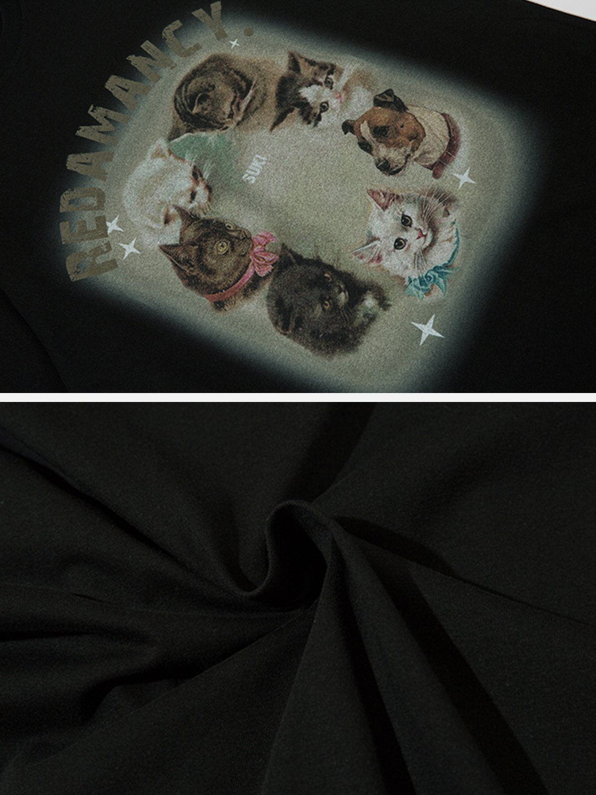 T-shirt imprimé chats