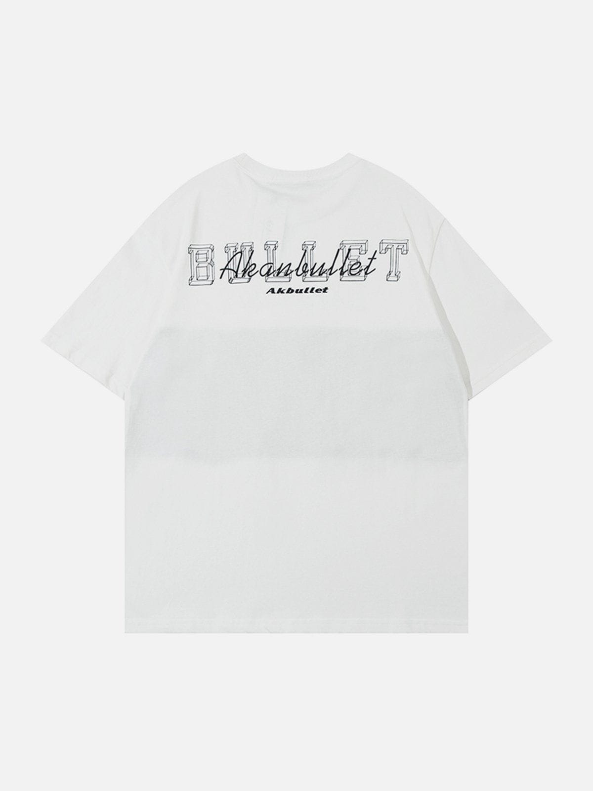 T-shirt à imprimé contrasté en chaîne
