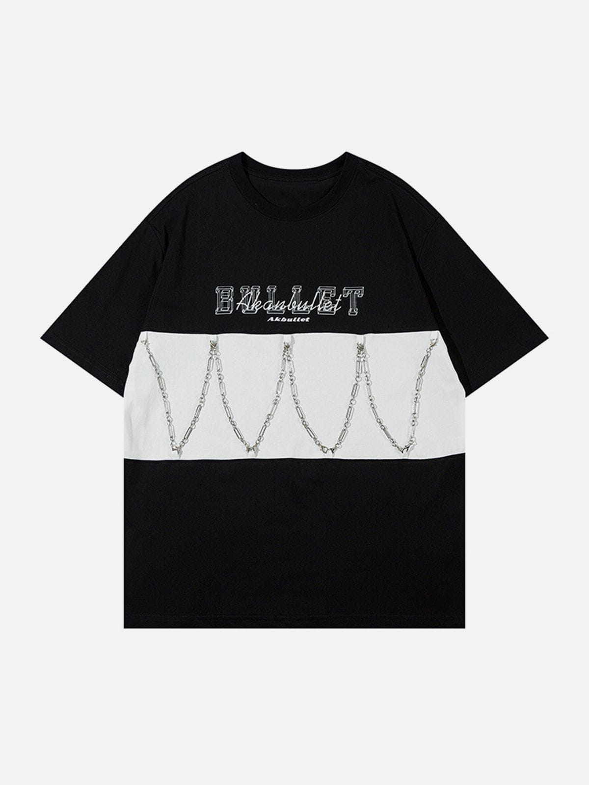 T-shirt à imprimé contrasté en chaîne