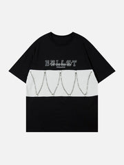 T-shirt à imprimé contrasté en chaîne