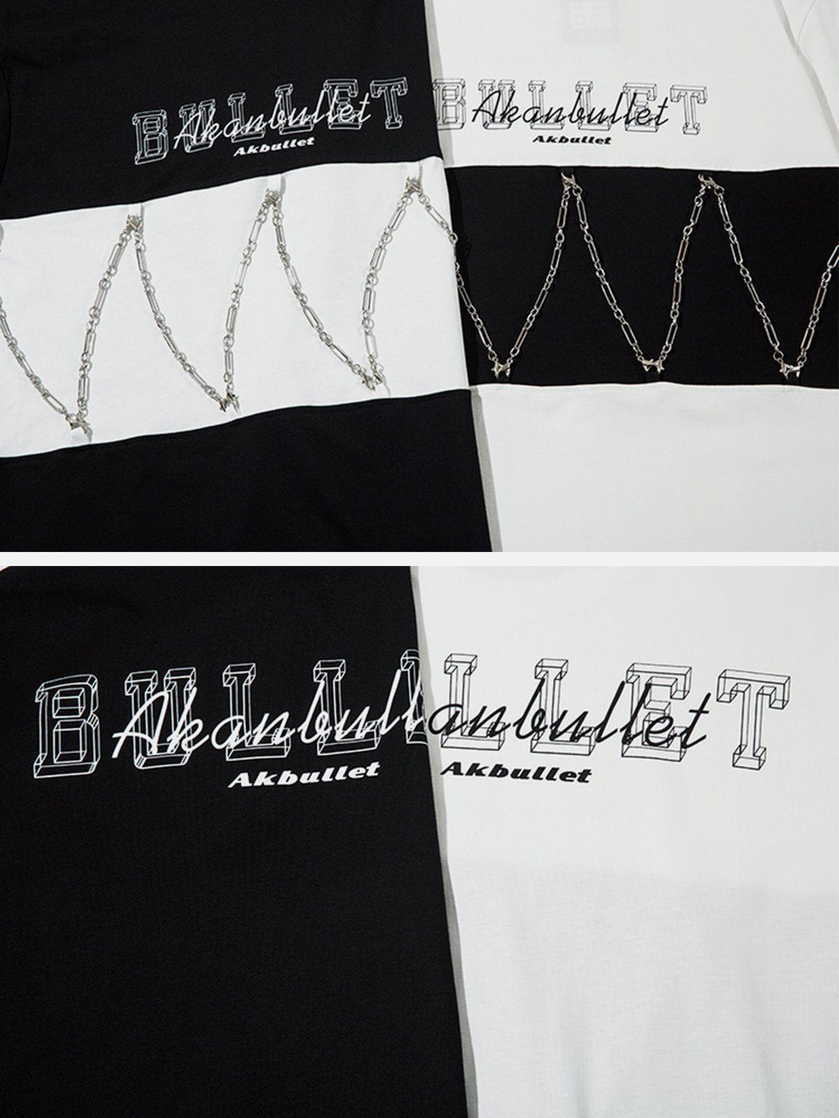 T-shirt à imprimé contrasté en chaîne