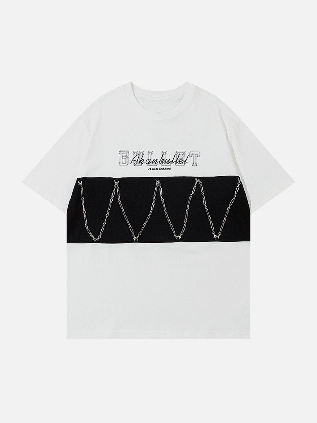 T-shirt à imprimé contrasté en chaîne