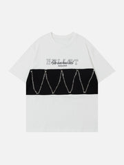 T-shirt à imprimé contrasté en chaîne