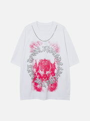 T-shirt imprimé squelette en chaîne