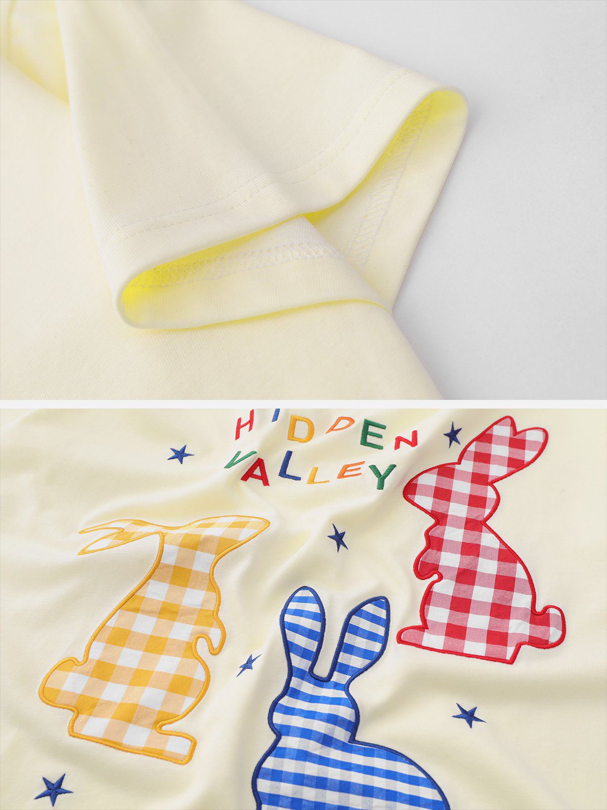 Checkered Rabbit Patchwork Tee