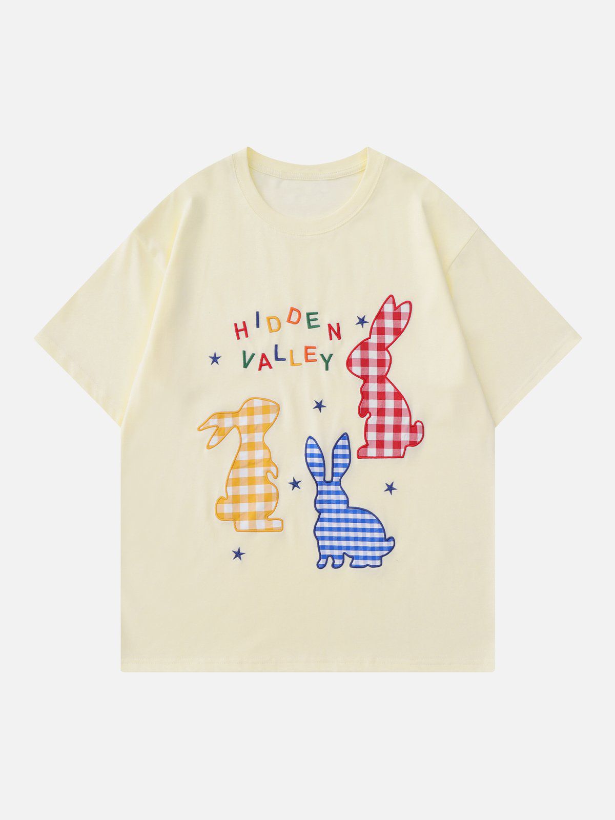 Checkered Rabbit Patchwork Tee