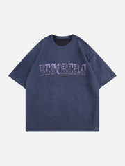 Circle Letter Graphic Suede Tee