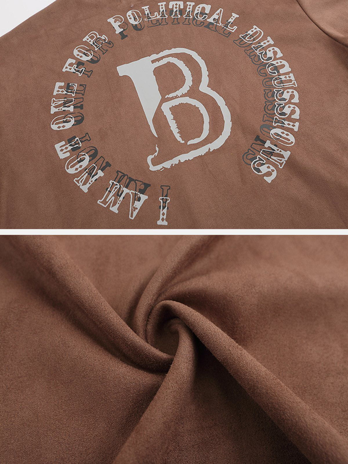 Circle Letter Graphic Suede Tee