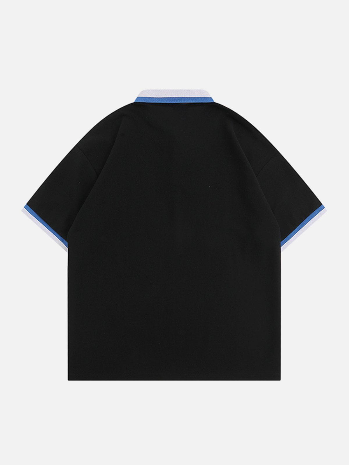 Clashing Digital Print Polo Collar Tee