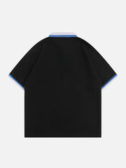Clashing Digital Print Polo Collar Tee