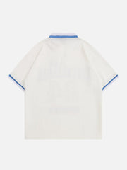 Clashing Digital Print Polo Collar Tee