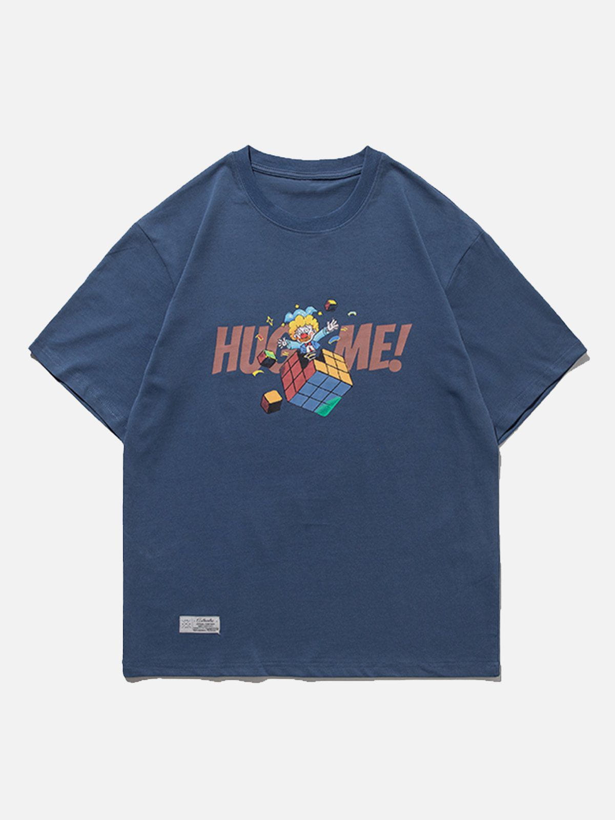 T-Shirt mit Clown-Zauberwürfel-Print 
