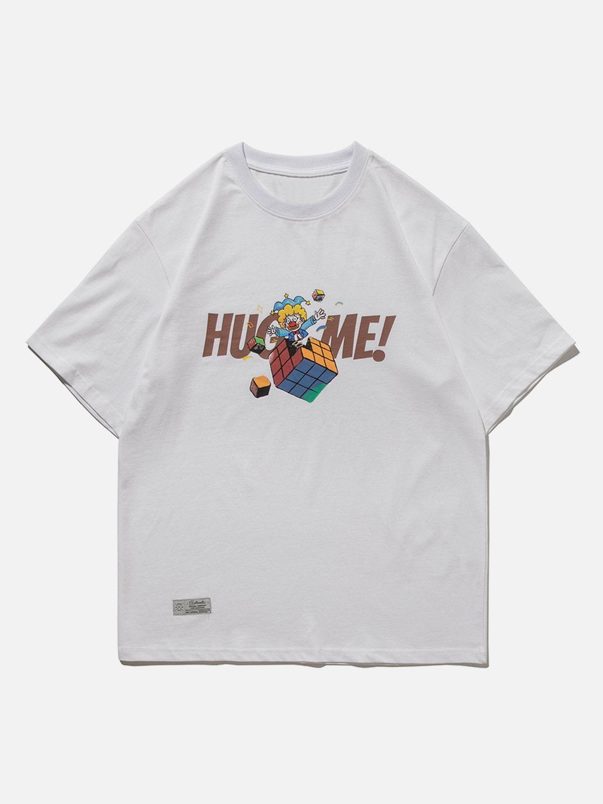 T-Shirt mit Clown-Zauberwürfel-Print 