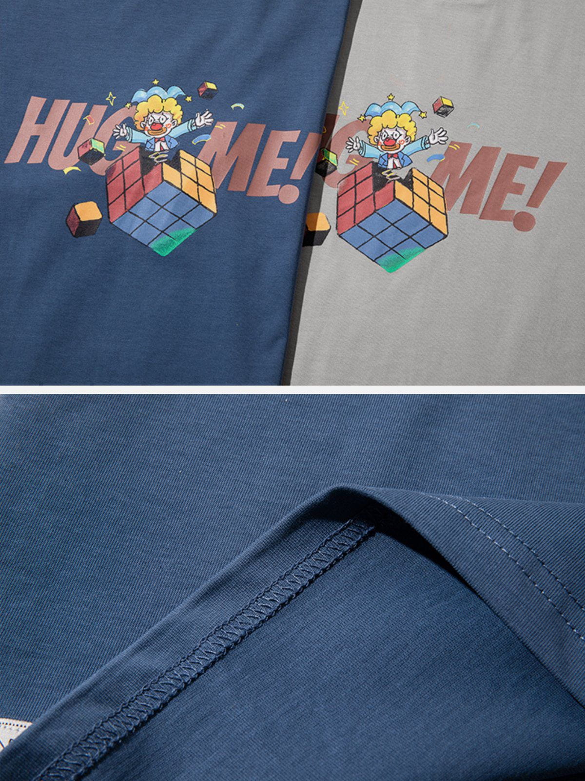 T-Shirt mit Clown-Zauberwürfel-Print 