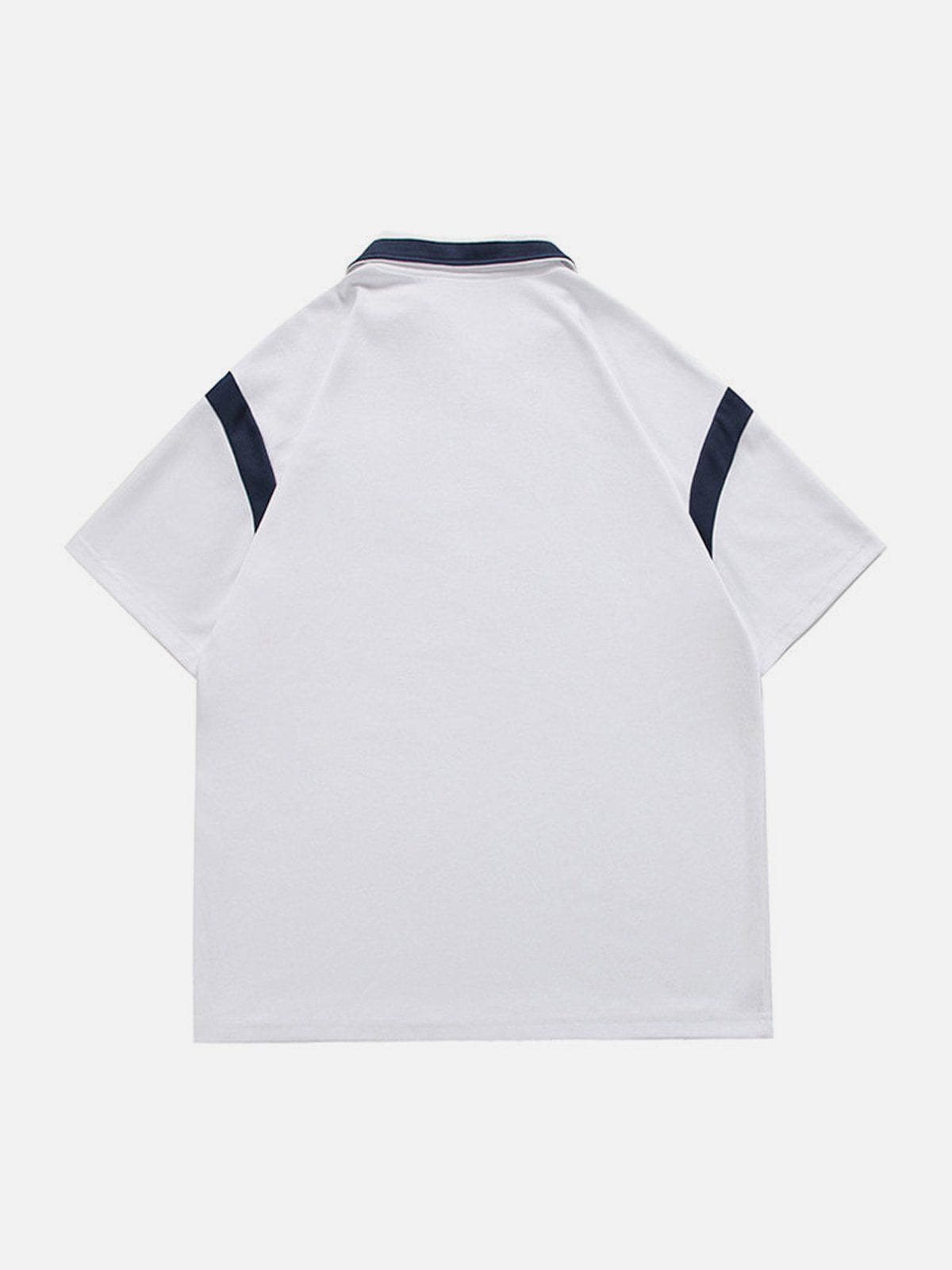 T-shirt à col polo à blocs de couleurs