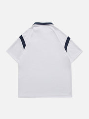 T-shirt à col polo à blocs de couleurs
