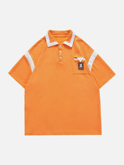 T-shirt à col polo à blocs de couleurs