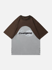 T-Shirt mit Farbblockierung 