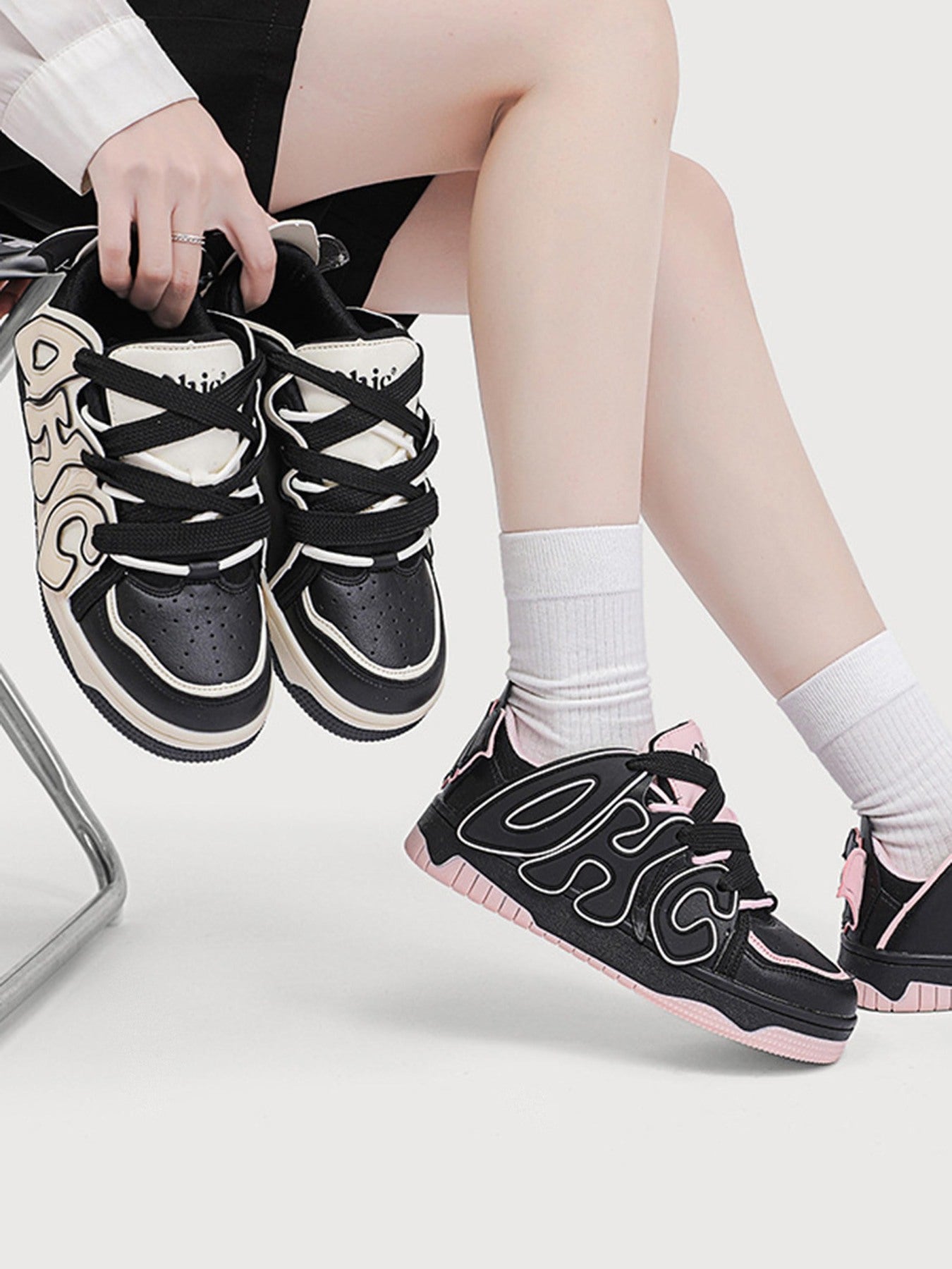 Color Coding Shoes Color-coded Letters Couple Skate Shoes – Oitoy