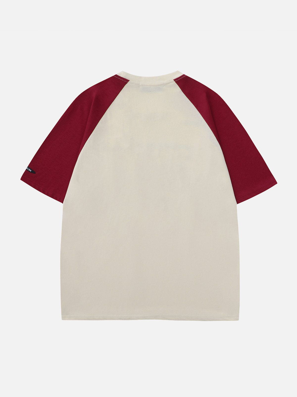 T-shirt à lettres raglan en mousse colorblock