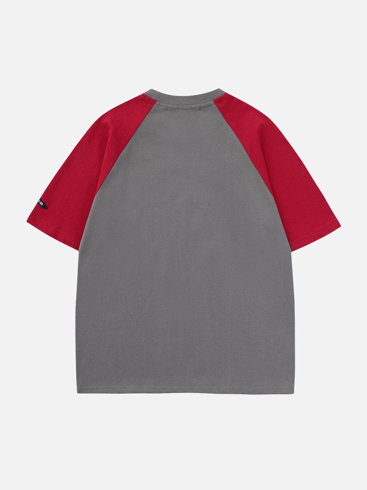 T-shirt imprimé lettres étoiles colorblock