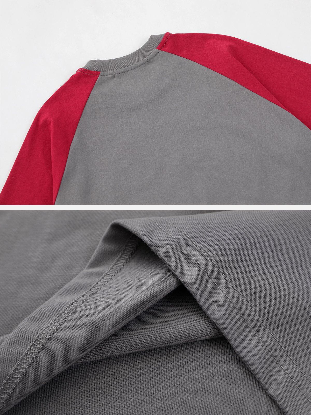 T-shirt imprimé lettres étoiles colorblock